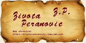 Života Peranović vizit kartica